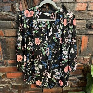 Floral Black Women's Blouse